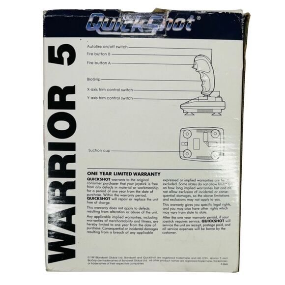 NIB QuickShot Warrior 5 QS-123A Deluxe Analog Joystick - Picture 14 of 16